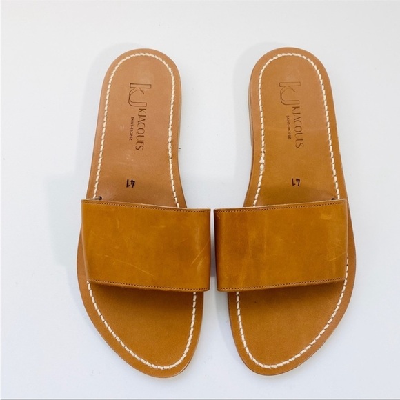 K. Jacques leather tan flats - Picture 3 of 10